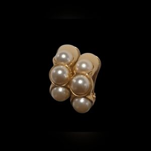 Vintage Pearl Huggie Clip Ons